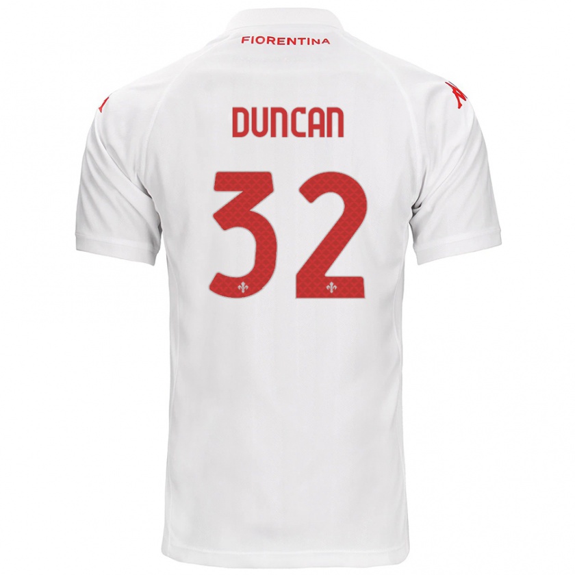 Kandiny Kinderen Alfred Duncan #32 Wit Uitshirt Uittenue 2024/25 T-Shirt