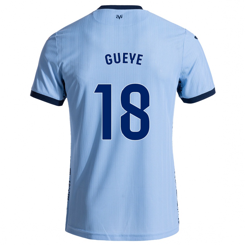 Kandiny Bambino Maglia Pape Gueye #18 Azzurro Cielo Kit Gara Away 2024/25 Maglietta