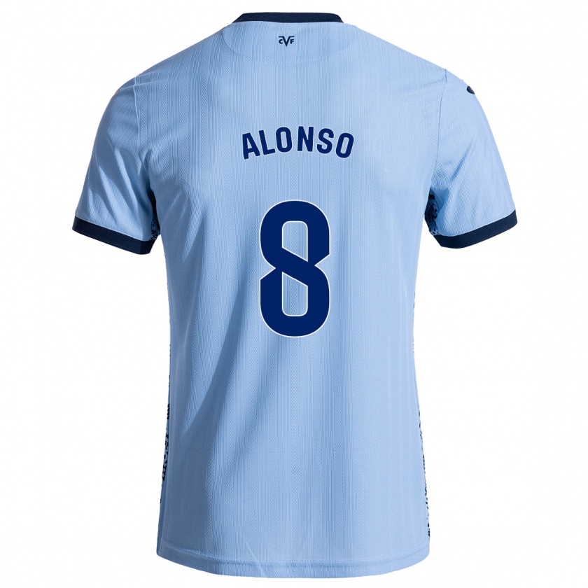 Kandiny Kinderen Rodri Alonso #8 Hemelsblauw Uitshirt Uittenue 2024/25 T-Shirt