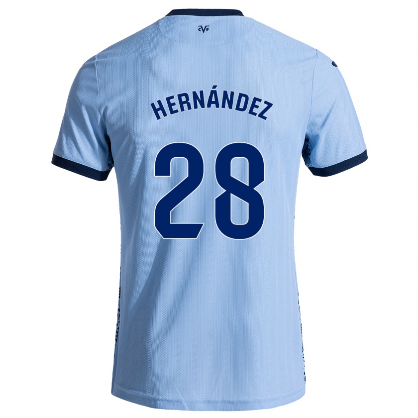 Kandiny Bambino Maglia Gerard Hernández #28 Azzurro Cielo Kit Gara Away 2024/25 Maglietta