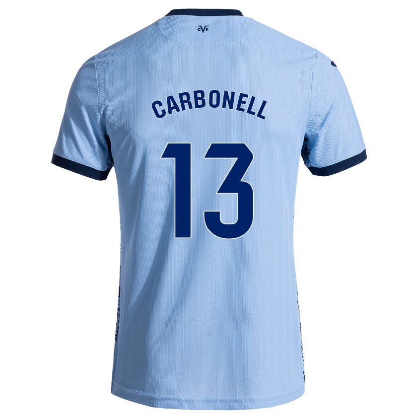 Kandiny Bambino Maglia Carmen Carbonell #13 Azzurro Cielo Kit Gara Away 2024/25 Maglietta