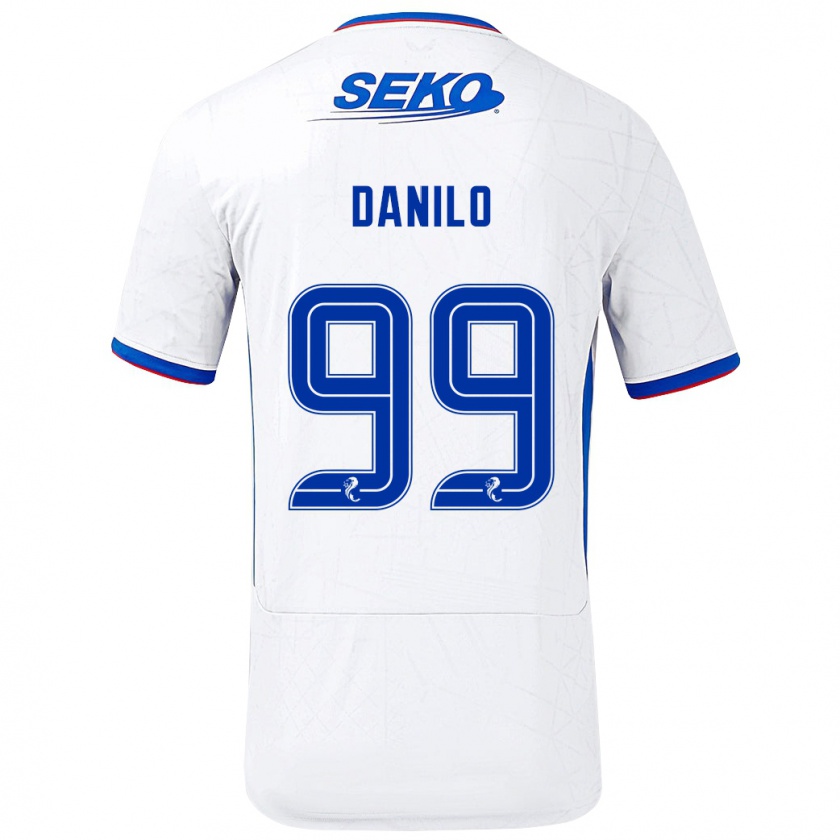 Kandiny Niño Camiseta Danilo #99 Blanco Azul 2ª Equipación 2024/25 La Camisa México