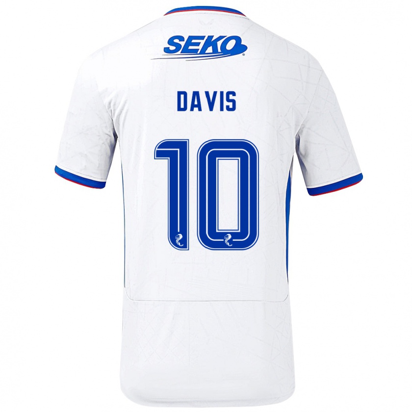 Kandiny Niño Camiseta Steven Davis #10 Blanco Azul 2ª Equipación 2024/25 La Camisa México