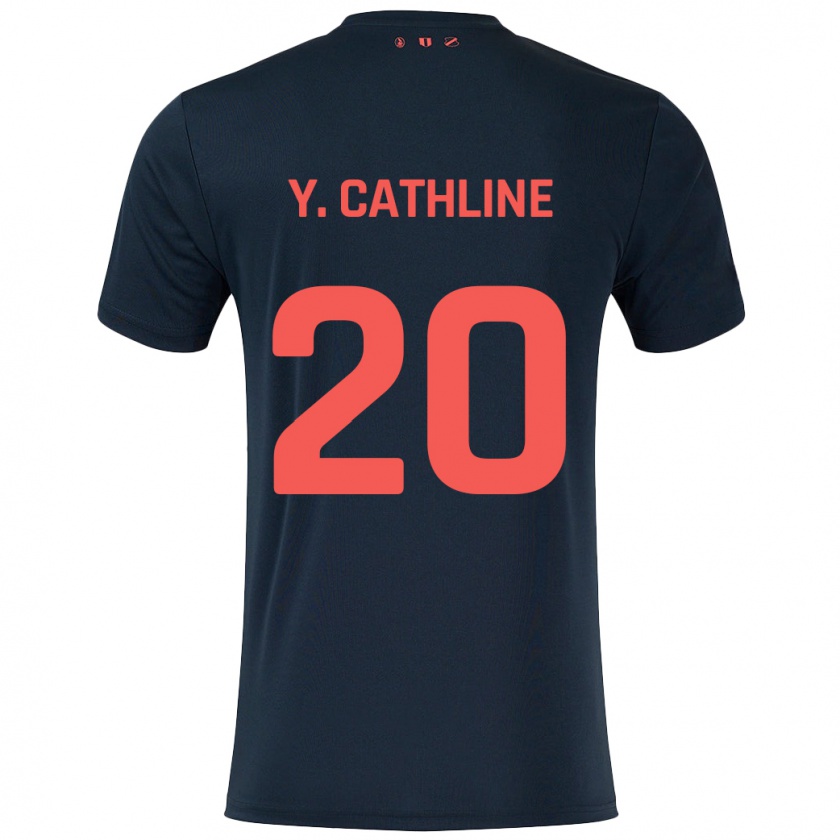 Kandiny Kinderen Yoann Cathline #20 Zwart Rood Uitshirt Uittenue 2024/25 T-Shirt