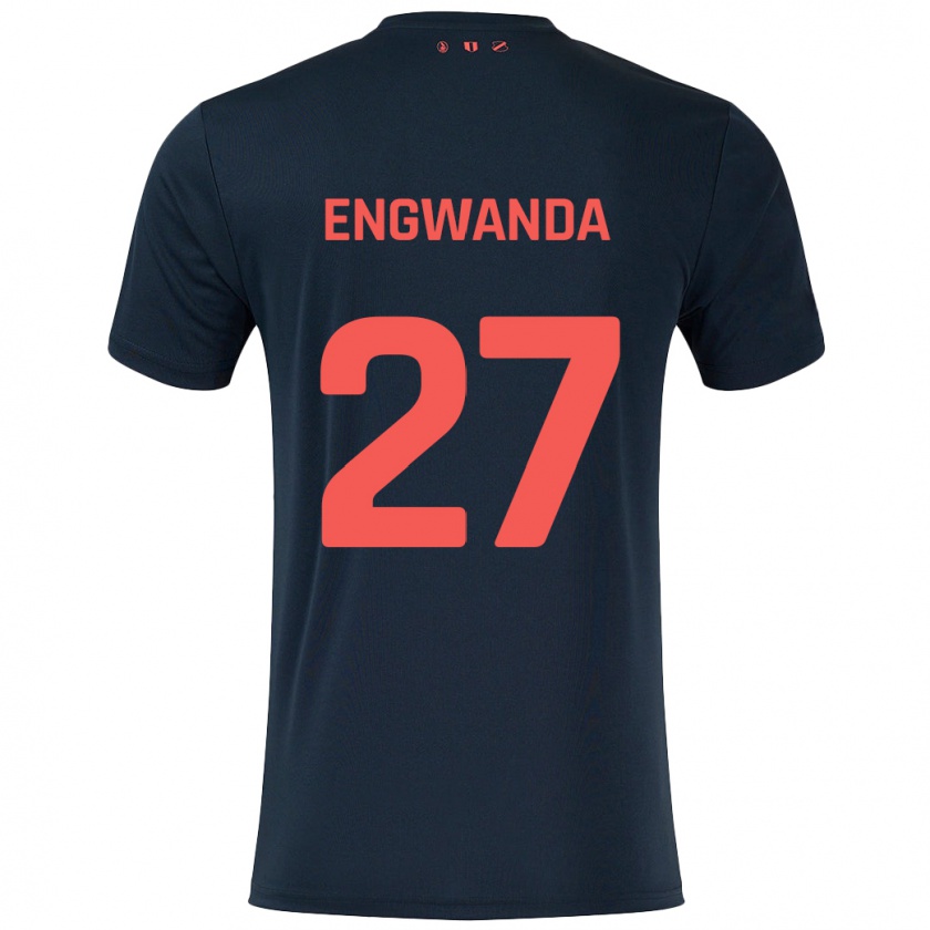 Kandiny Kinderen Alonzo Engwanda #27 Zwart Rood Uitshirt Uittenue 2024/25 T-Shirt