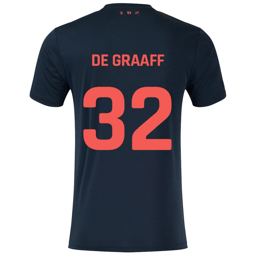 Kandiny Kinder Tom De Graaff #32 Schwarz Rot Auswärtstrikot Trikot 2024/25 T-Shirt Österreich