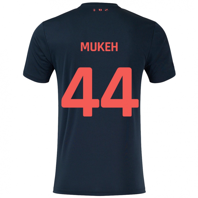 Kandiny Kinder Joshua Mukeh #44 Schwarz Rot Auswärtstrikot Trikot 2024/25 T-Shirt Österreich