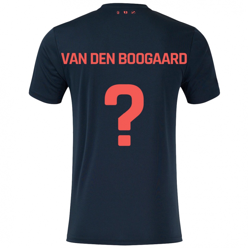 Kandiny Bambino Maglia Brian Van Den Boogaard #0 Nero Rosso Kit Gara Away 2024/25 Maglietta