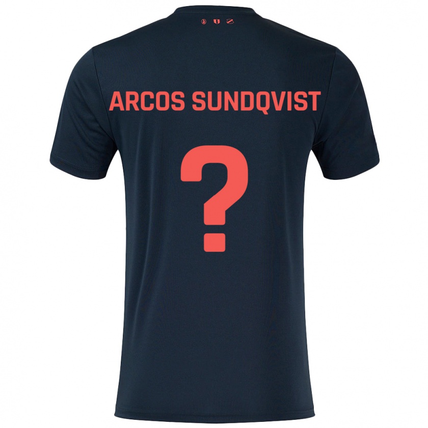 KandinyキッズGustav Arcos Sundqvist#0黒 赤アウェイシャツ2024/25ジャージーユニフォーム