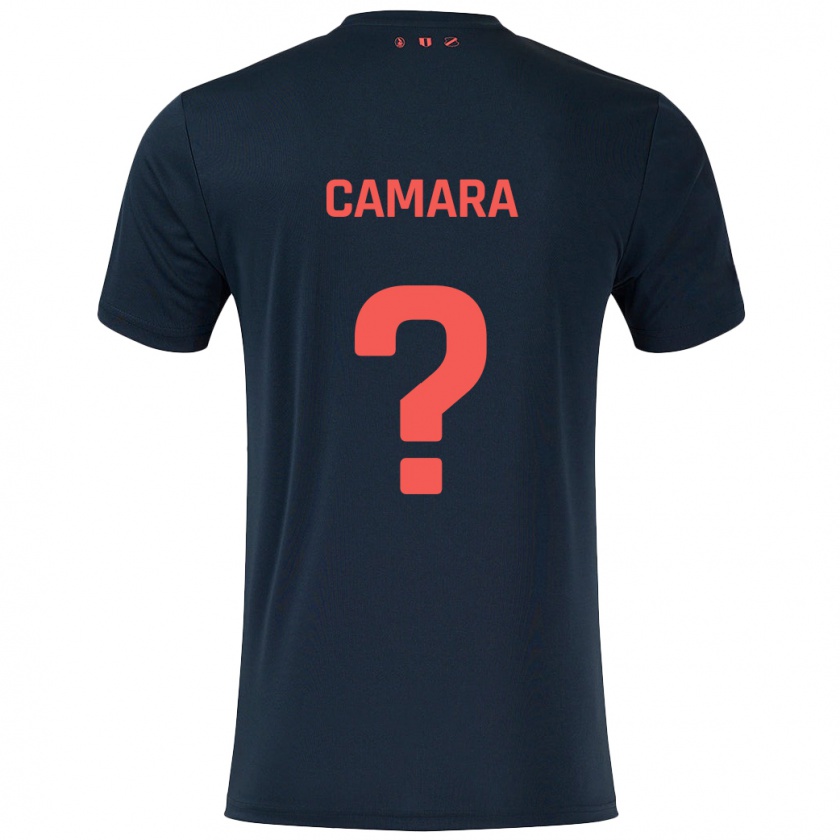 Kandiny Bambino Maglia Lamine Camara #0 Nero Rosso Kit Gara Away 2024/25 Maglietta