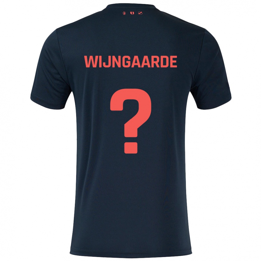 Kandiny Bambino Maglia Jahrnell Wijngaarde #0 Nero Rosso Kit Gara Away 2024/25 Maglietta