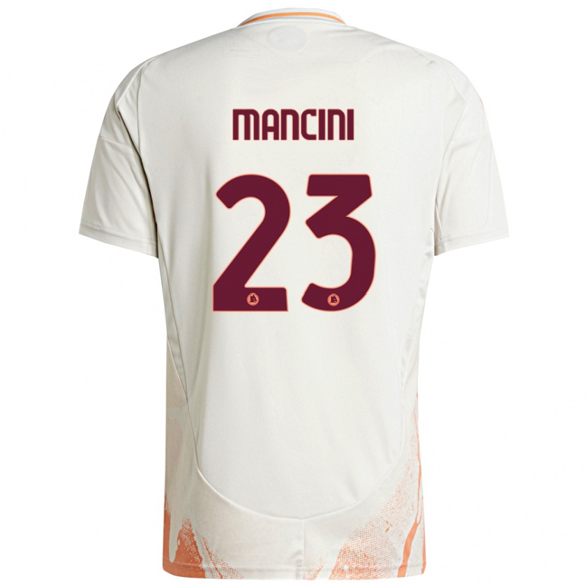 Kandiny Kinderen Gianluca Mancini #23 Crème Wit Oranje Uitshirt Uittenue 2024/25 T-Shirt