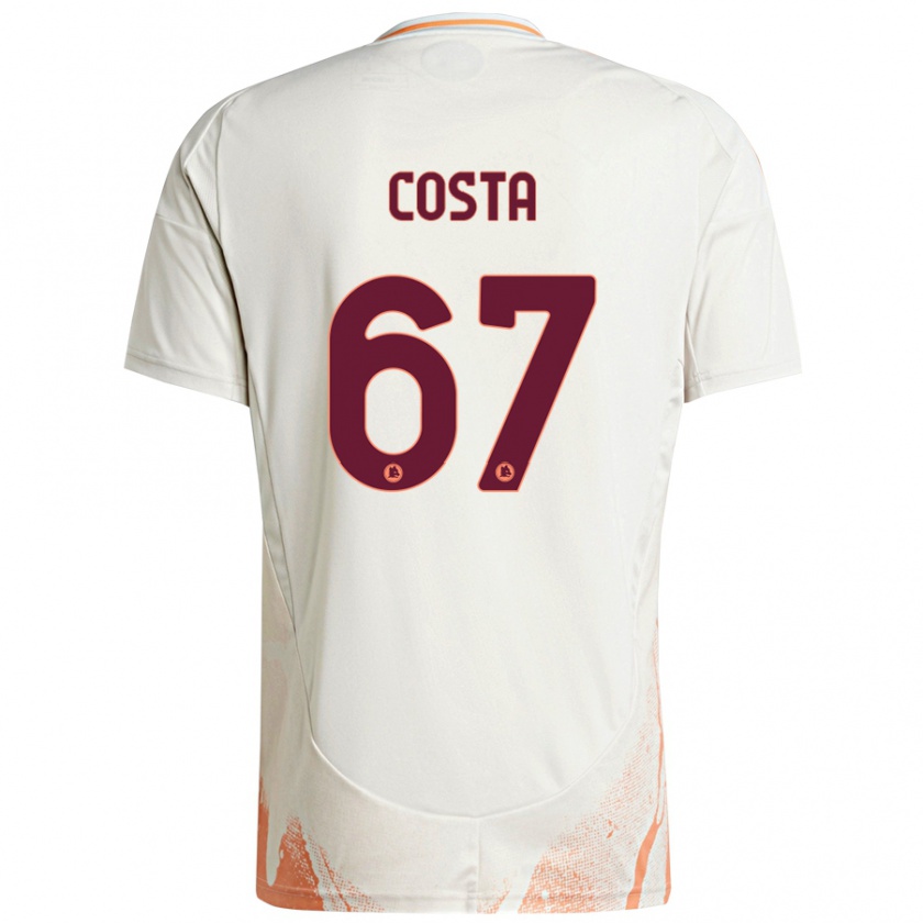 Kandiny Kinderen João Costa #67 Crème Wit Oranje Uitshirt Uittenue 2024/25 T-Shirt