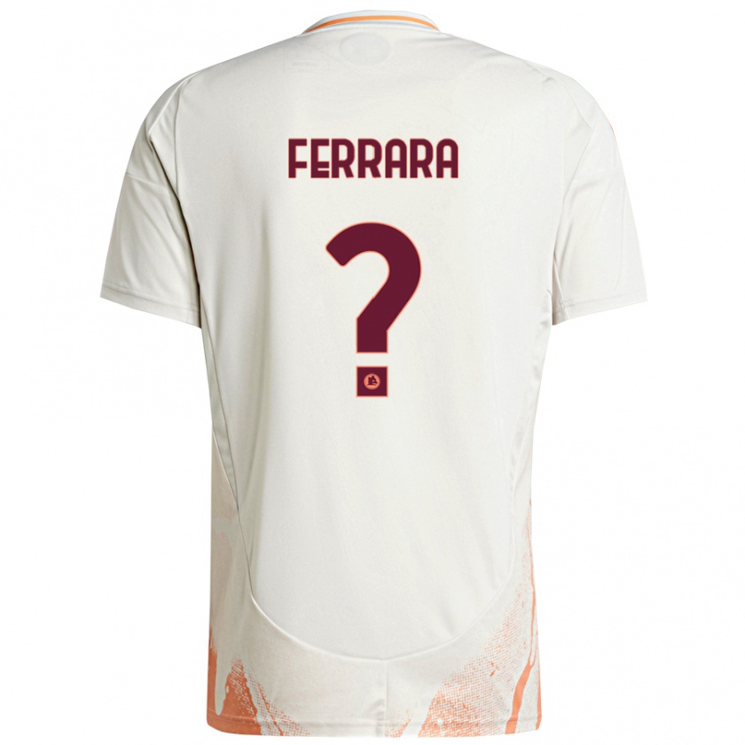 Kandiny Kinderen Francesco Ferrara #0 Crème Wit Oranje Uitshirt Uittenue 2024/25 T-Shirt