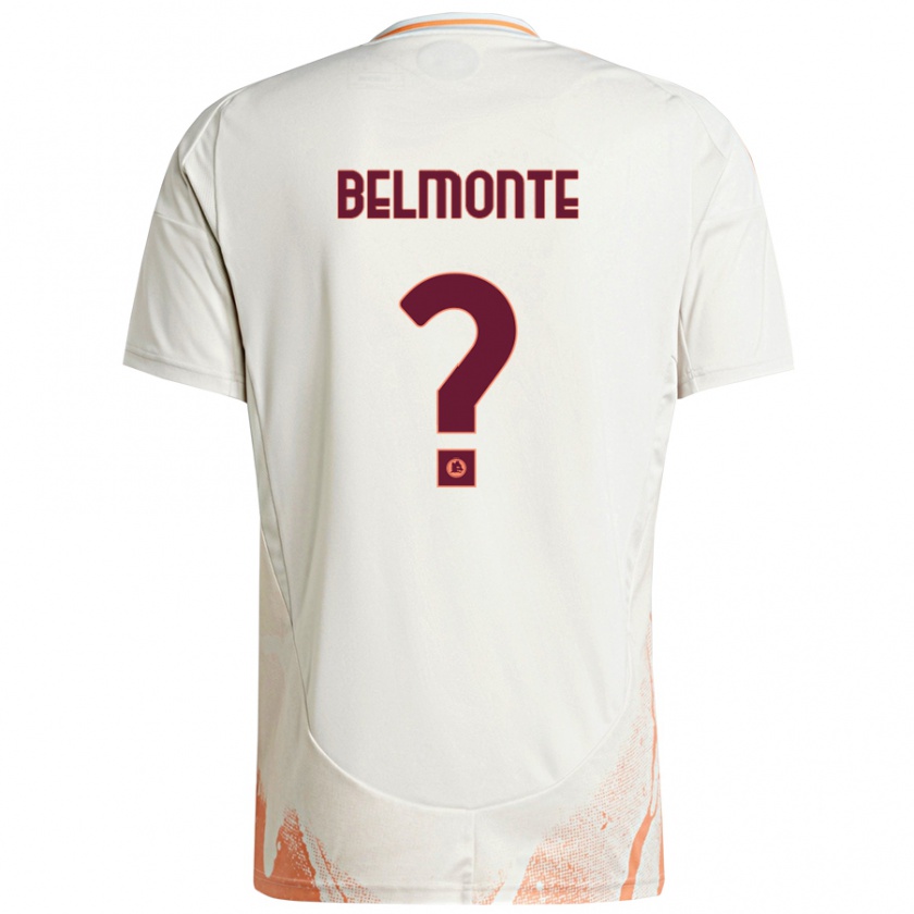 Kandiny Bambino Maglia Samuele Belmonte #0 Crema Bianco Arancione Kit Gara Away 2024/25 Maglietta