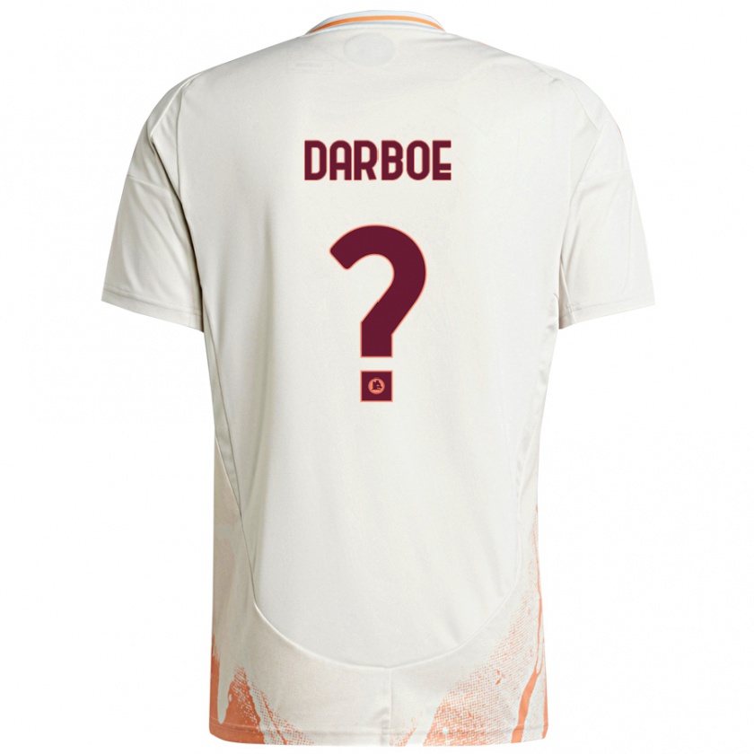 Kandiny Niño Camiseta Balagie Darboe #0 Crema Blanco Naranja 2ª Equipación 2024/25 La Camisa