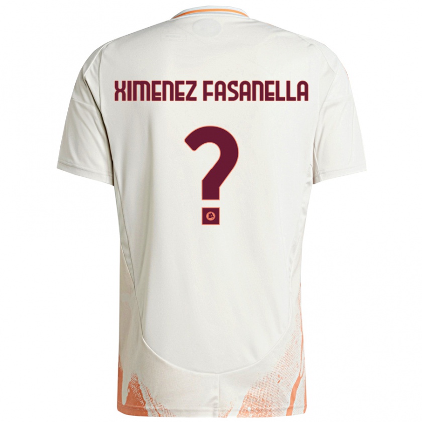 Kandiny Niño Camiseta Rafael Ximenez Fasanella #0 Crema Blanco Naranja 2ª Equipación 2024/25 La Camisa