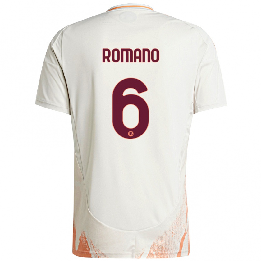 Kandiny Bambino Maglia Alessandro Romano #6 Crema Bianco Arancione Kit Gara Away 2024/25 Maglietta