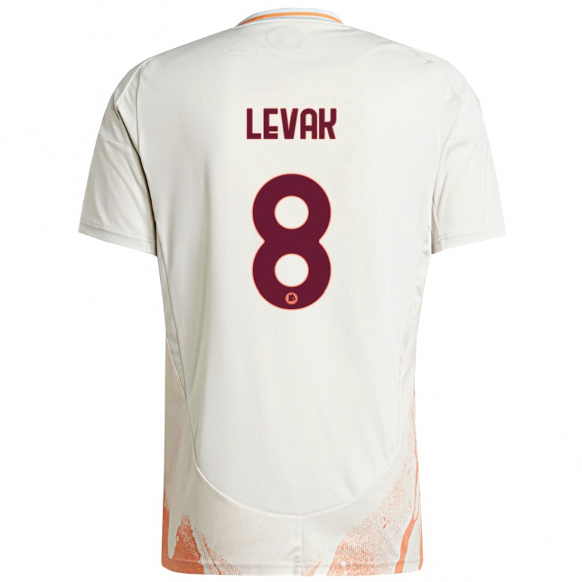 Kandiny Niño Camiseta Sergej Levak #8 Crema Blanco Naranja 2ª Equipación 2024/25 La Camisa