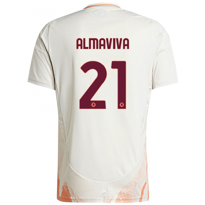 KandinyキッズMattia Almaviva#21クリーム ホワイト オレンジアウェイシャツ2024/25ジャージーユニフォーム