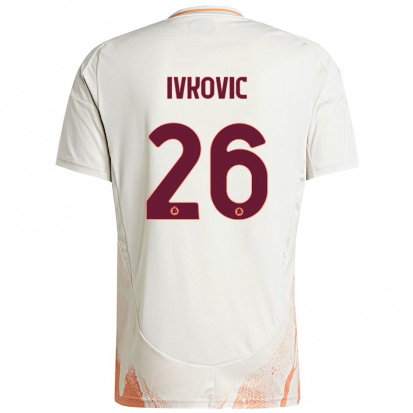 Kandiny Kinderen Mate Ivkovic #26 Crème Wit Oranje Uitshirt Uittenue 2024/25 T-Shirt