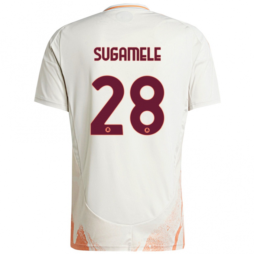 Kandiny Kinderen Alessandro Sugamele #28 Crème Wit Oranje Uitshirt Uittenue 2024/25 T-Shirt