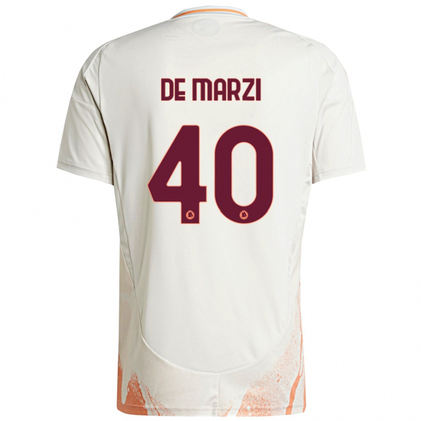 Kandiny Bambino Maglia Giorgio De Marzi #40 Crema Bianco Arancione Kit Gara Away 2024/25 Maglietta