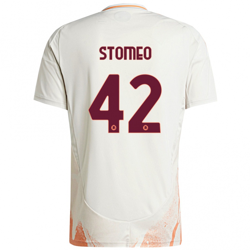 Kandiny Kinderen Giorgio Stomeo #42 Crème Wit Oranje Uitshirt Uittenue 2024/25 T-Shirt