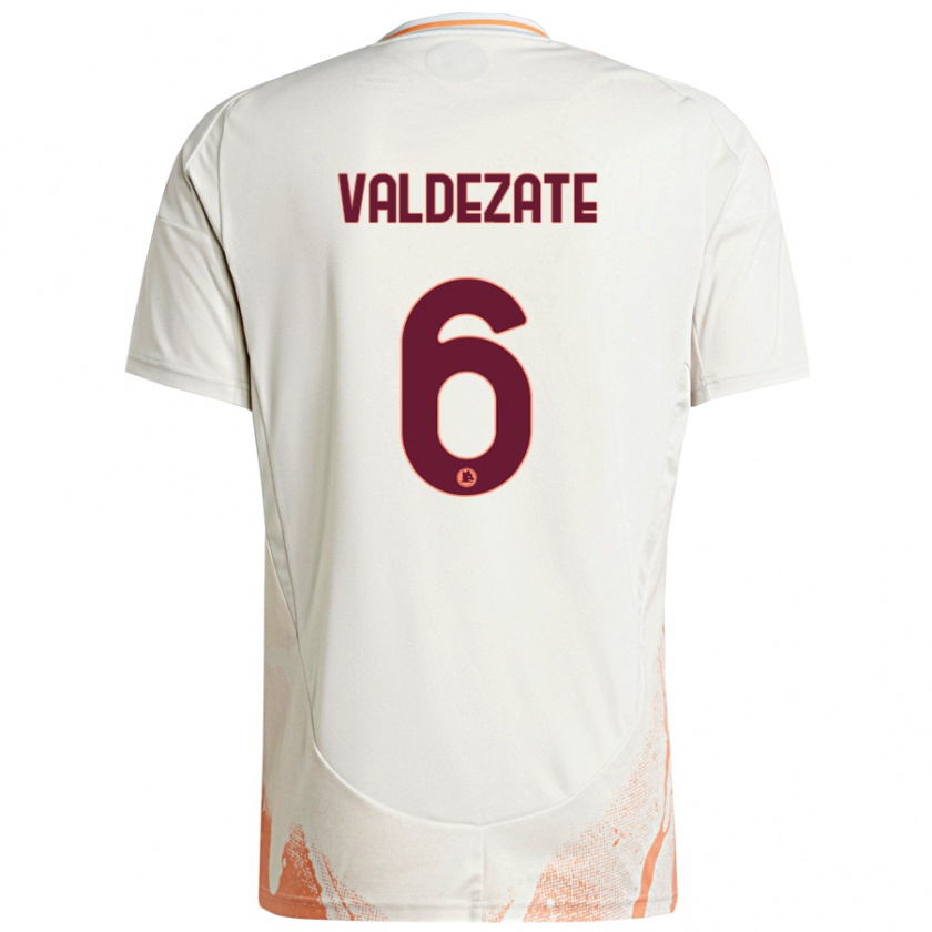 Kandiny Niño Camiseta Oihane Valdezate #6 Crema Blanco Naranja 2ª Equipación 2024/25 La Camisa