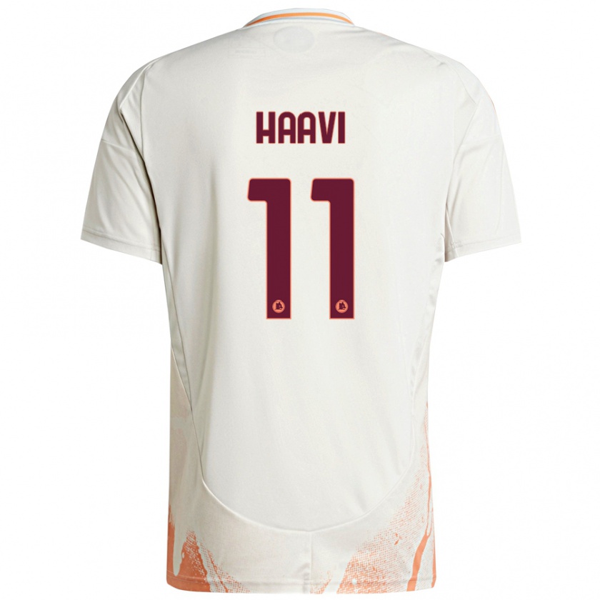 Kandiny Bambino Maglia Emilie Haavi #11 Crema Bianco Arancione Kit Gara Away 2024/25 Maglietta