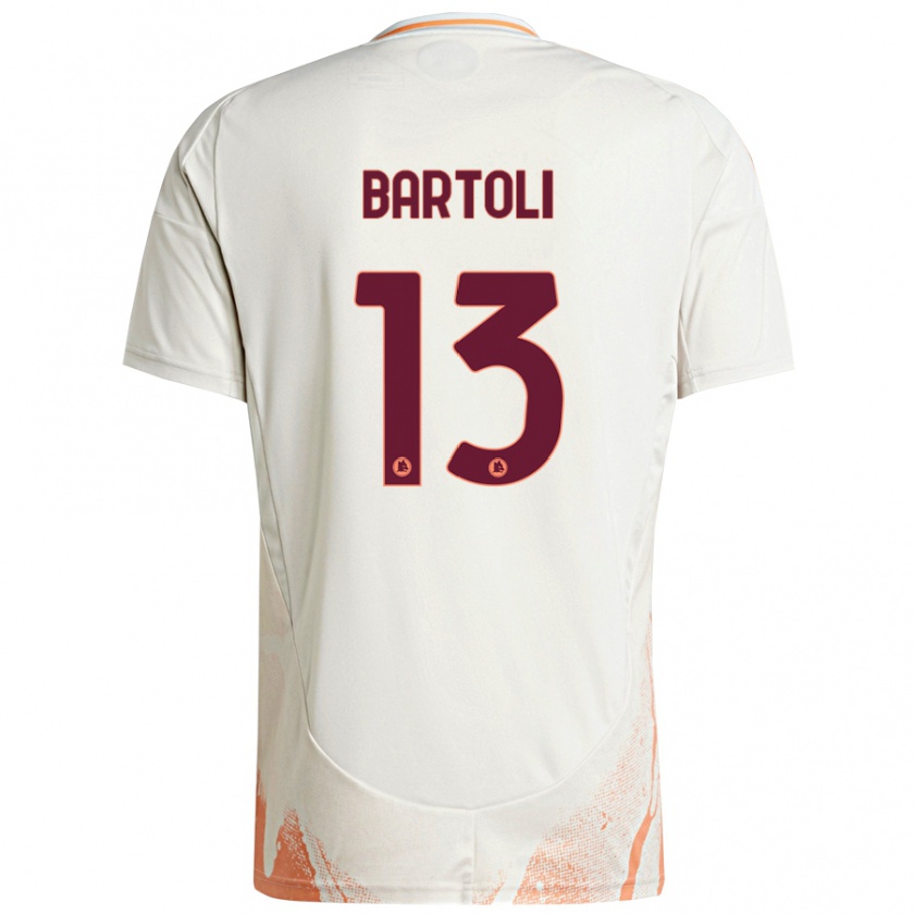 Kandiny Bambino Maglia Elisa Bartoli #13 Crema Bianco Arancione Kit Gara Away 2024/25 Maglietta