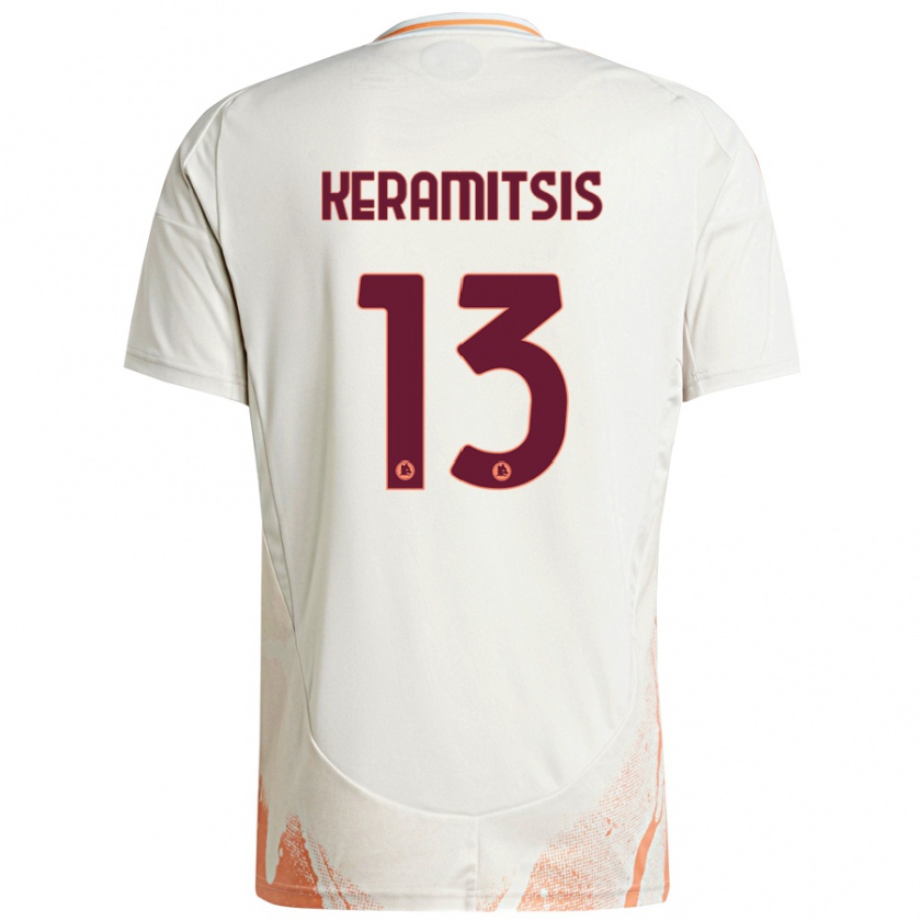 Kandiny Kinderen Dimitrios Keramitsis #13 Crème Wit Oranje Uitshirt Uittenue 2024/25 T-Shirt