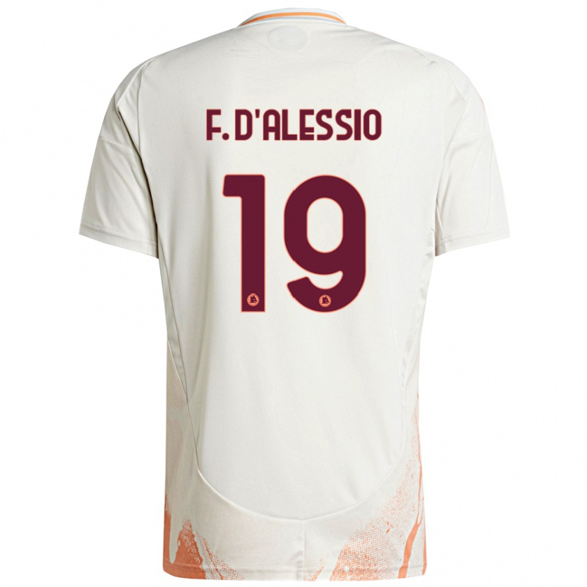 Kandiny Niño Camiseta Francesco D'alessio #19 Crema Blanco Naranja 2ª Equipación 2024/25 La Camisa