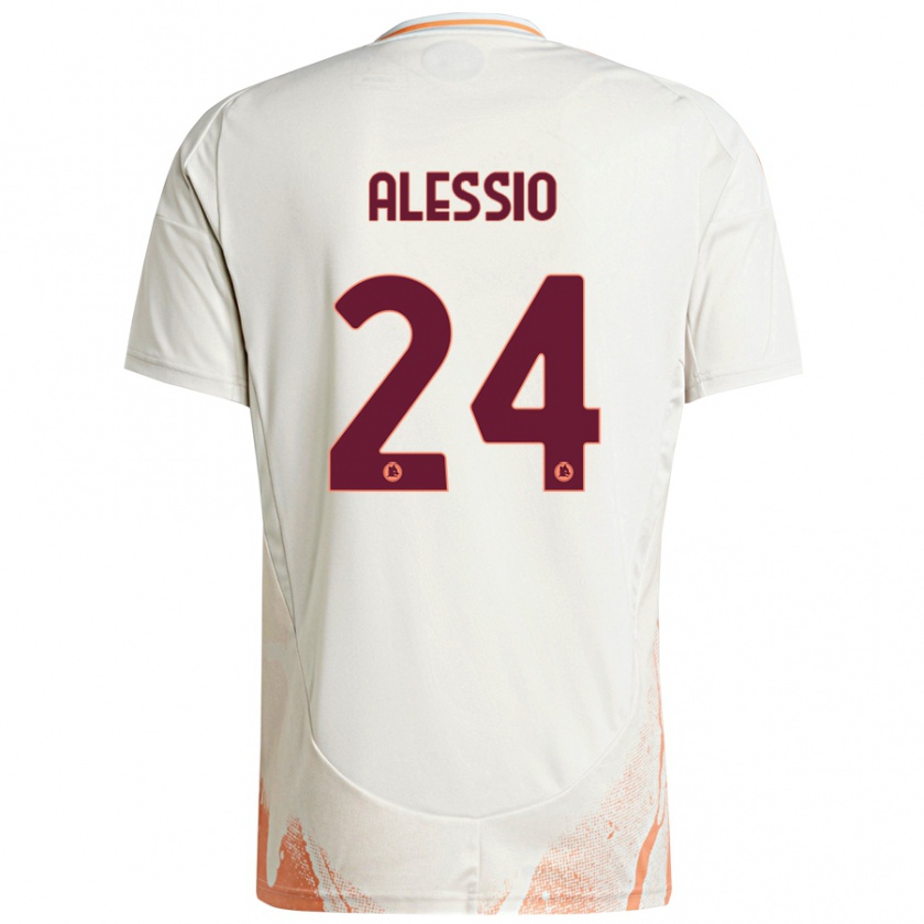 Kandiny Bambino Maglia Filippo Alessio #24 Crema Bianco Arancione Kit Gara Away 2024/25 Maglietta