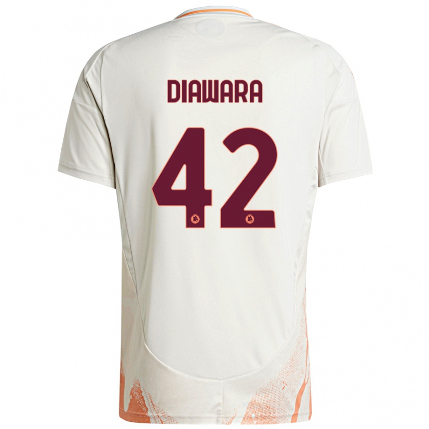 Kandiny Bambino Maglia Amadou Diawara #42 Crema Bianco Arancione Kit Gara Away 2024/25 Maglietta