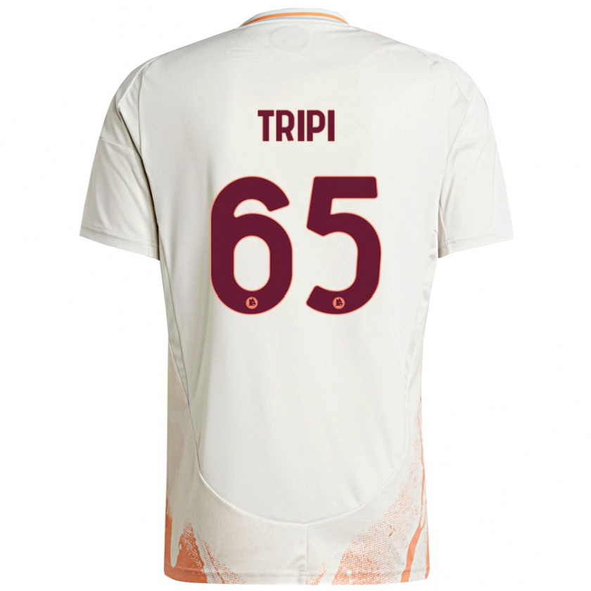 Kandiny Niño Camiseta Filippo Tripi #65 Crema Blanco Naranja 2ª Equipación 2024/25 La Camisa