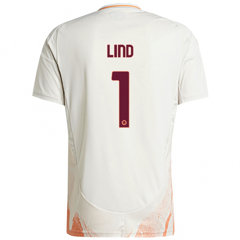 Kandiny Kinderen Emma Lind #1 Crème Wit Oranje Uitshirt Uittenue 2024/25 T-Shirt België