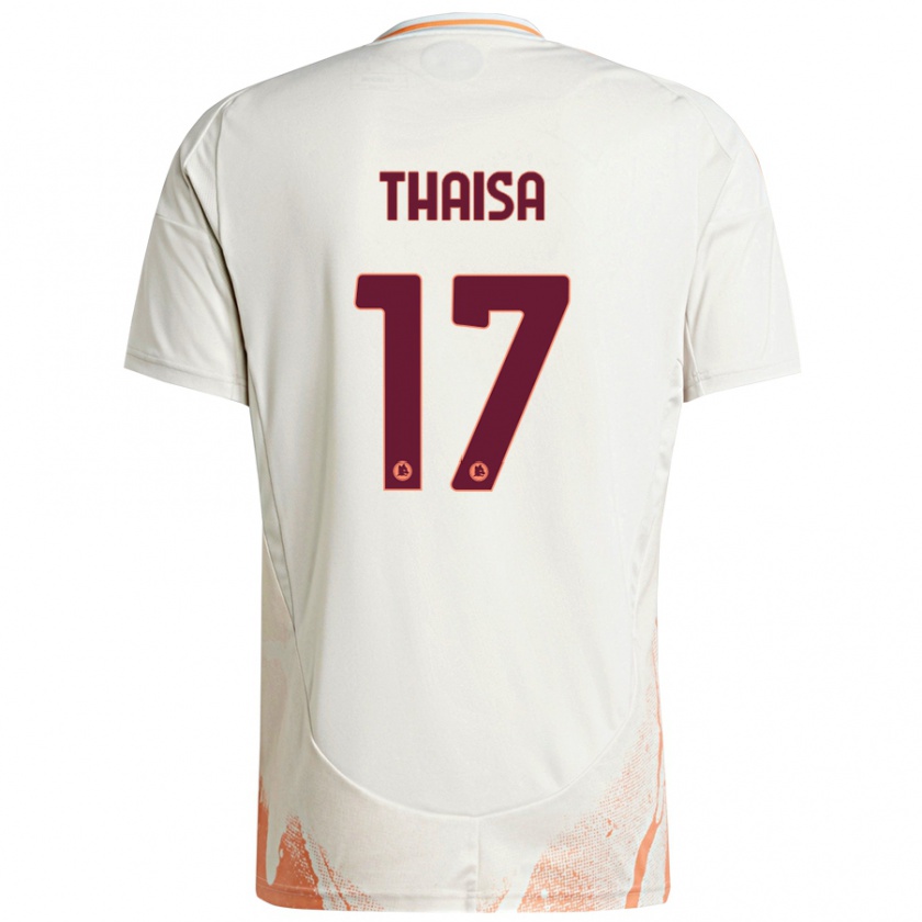 Kandiny Bambino Maglia Thaisa #17 Crema Bianco Arancione Kit Gara Away 2024/25 Maglietta