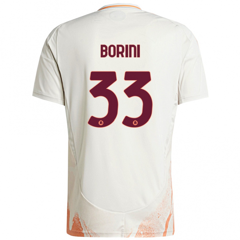 Kandiny Kinderen Joyce Borini #33 Crème Wit Oranje Uitshirt Uittenue 2024/25 T-Shirt België