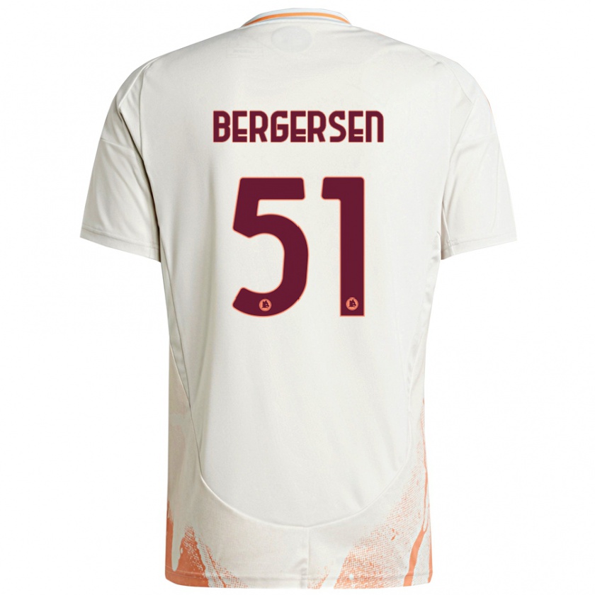 Kandiny Niño Camiseta Mina Bergersen #51 Crema Blanco Naranja 2ª Equipación 2024/25 La Camisa