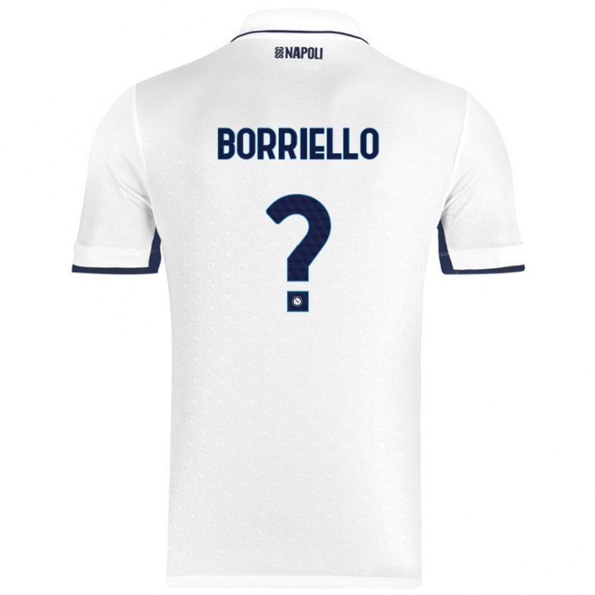 Kandiny Bambino Maglia Salvatore Borriello #0 Bianco Blu Reale Kit Gara Away 2024/25 Maglietta