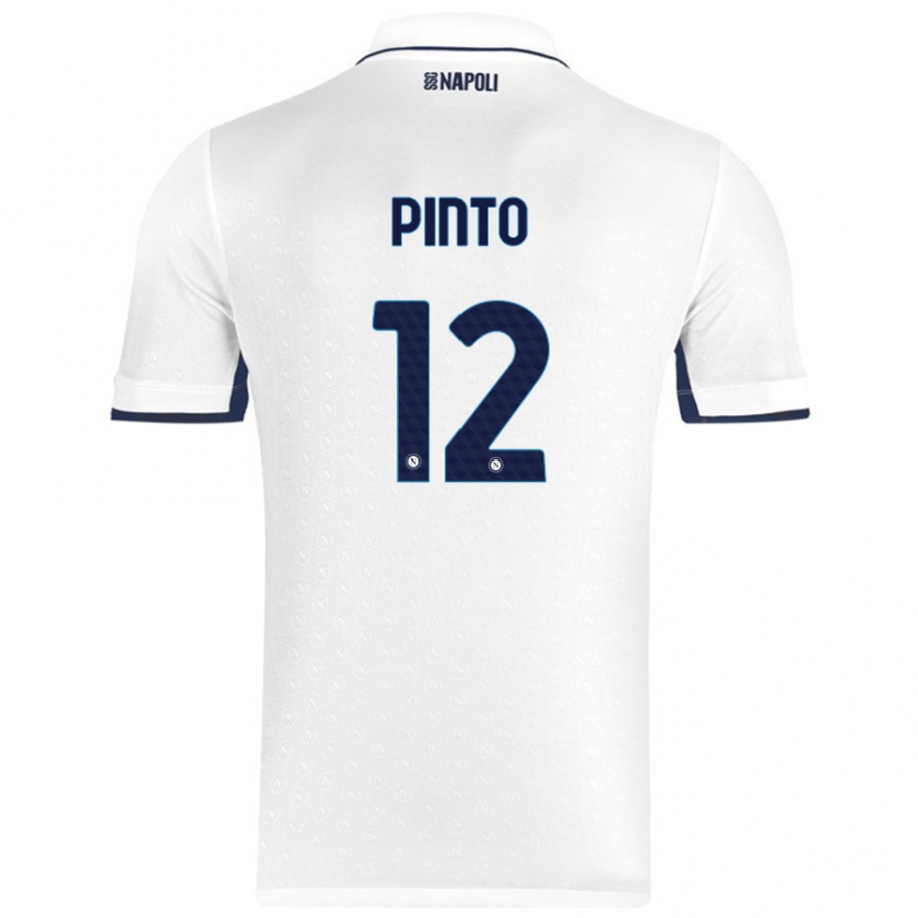 Kandiny Bambino Maglia Ciro Pinto #12 Bianco Blu Reale Kit Gara Away 2024/25 Maglietta