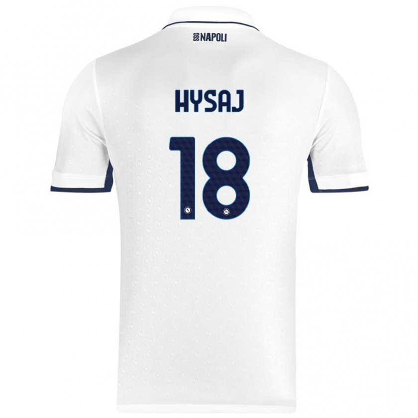 Kandiny Bambino Maglia Daniel Hysaj #18 Bianco Blu Reale Kit Gara Away 2024/25 Maglietta