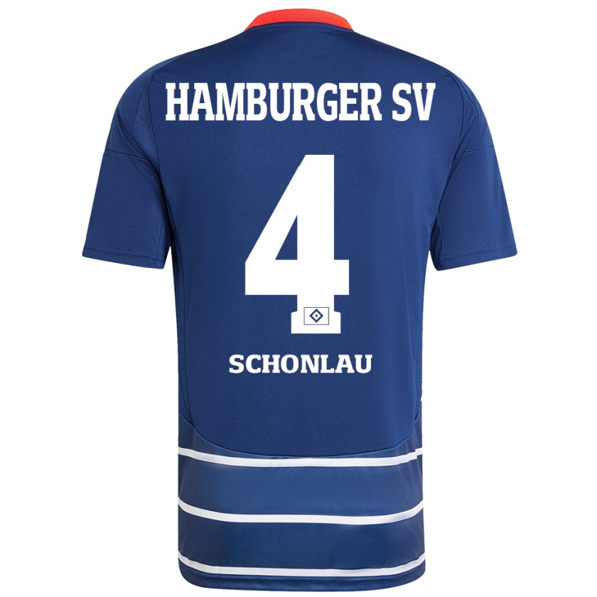 Kandiny Kinder Sebastian Schonlau #4 Dunkelblau Auswärtstrikot Trikot 2024/25 T-Shirt Österreich