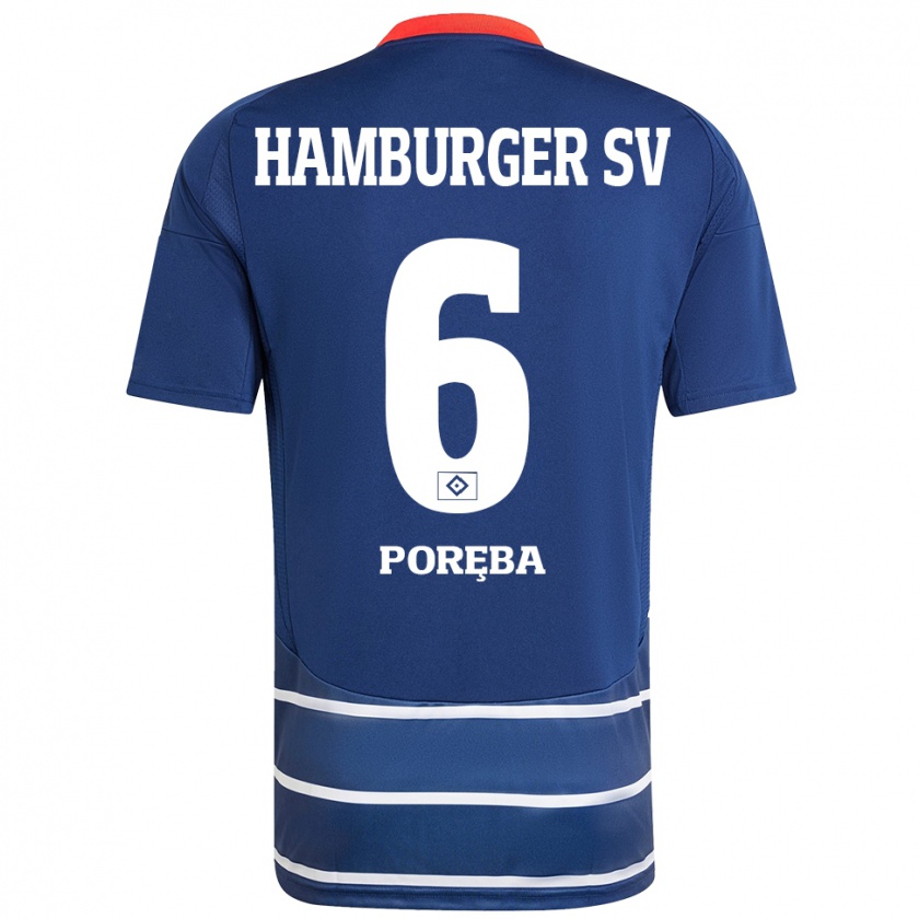 Kandiny Bambino Maglia Lukasz Poreba #6 Blu Scuro Kit Gara Away 2024/25 Maglietta