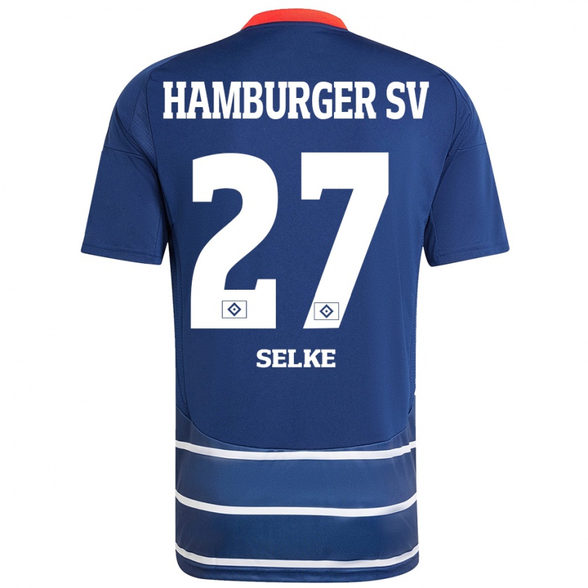 Kandiny Kinderen Davie Selke #27 Donkerblauw Uitshirt Uittenue 2024/25 T-Shirt