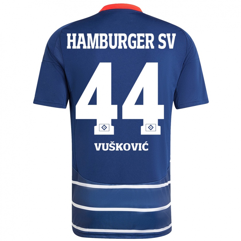 Kandiny Kinderen Mario Vuskovic #44 Donkerblauw Uitshirt Uittenue 2024/25 T-Shirt