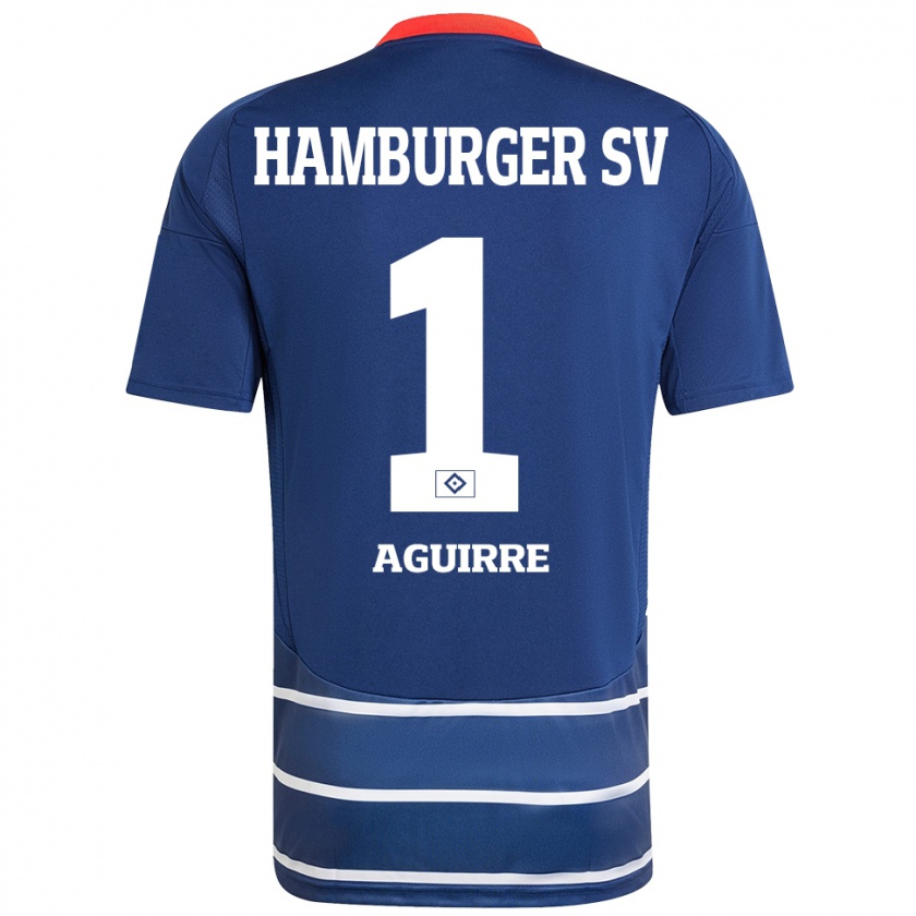 Kandiny Bambino Maglia José Aguirre #1 Blu Scuro Kit Gara Away 2024/25 Maglietta