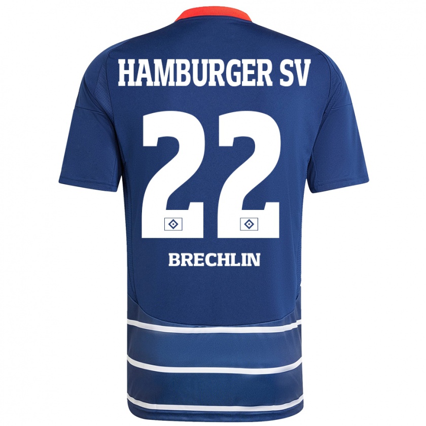 Kandiny Bambino Maglia Bjarne Brechlin #22 Blu Scuro Kit Gara Away 2024/25 Maglietta