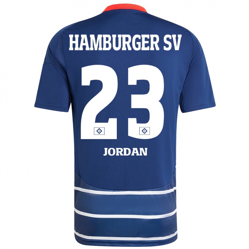 Kandiny Kinderen Dominik Jordan #23 Donkerblauw Uitshirt Uittenue 2024/25 T-Shirt